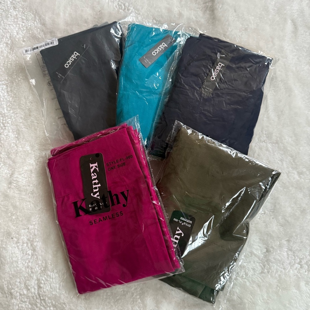 5 Value Pack Leggings High Waist Basico & Kathy Faux Fur Lined